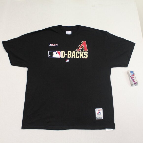 Majestic Authentic Men Black Tee Shirt Arizona DiamondBacks Size XXL - Picture 1 of 9
